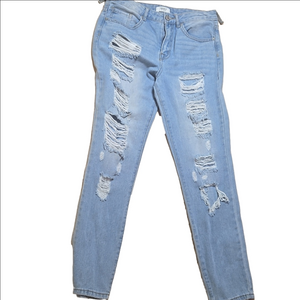 ♡FOREVER 21 distressed high rise mom jeans sz.25/1